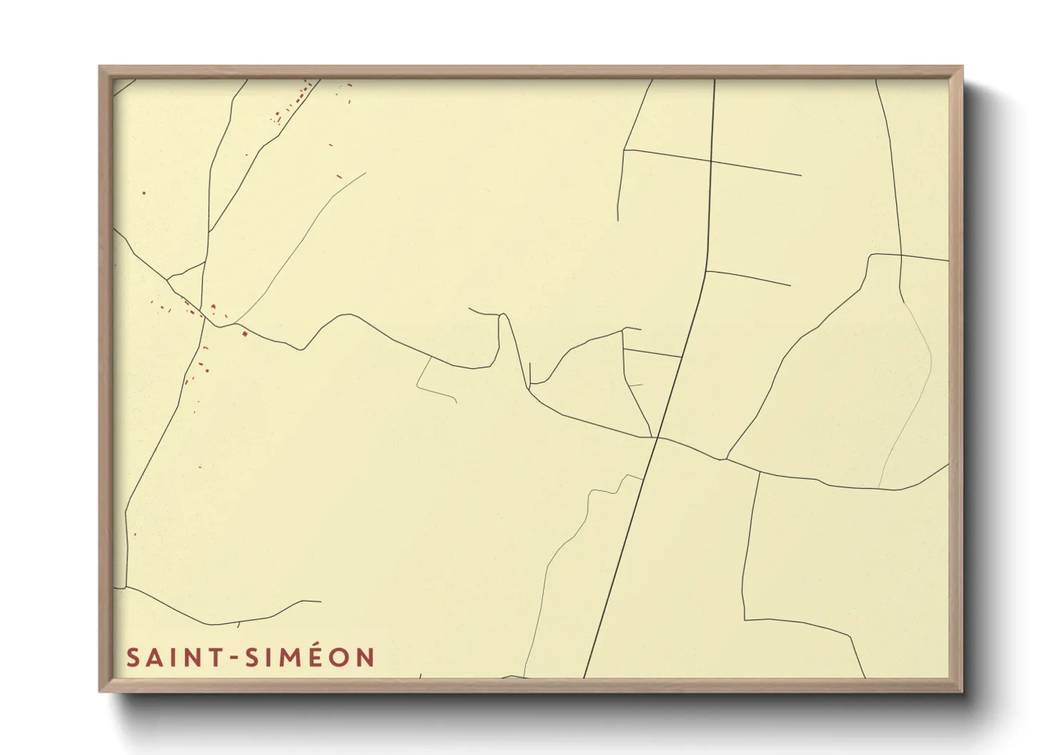 Une affiche de carte sur Saint-Siméon