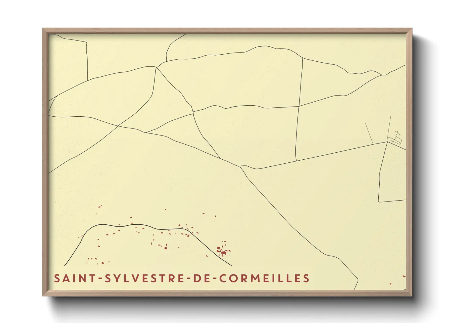 Une affiche de carte sur Saint-Sylvestre-de-Cormeilles