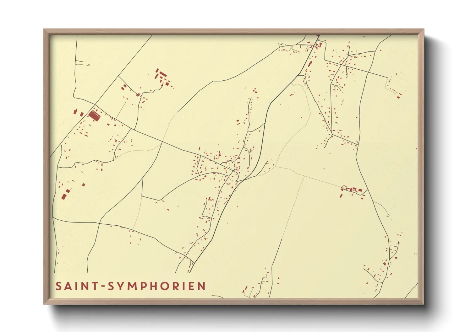 Une affiche de carte sur Saint-Symphorien