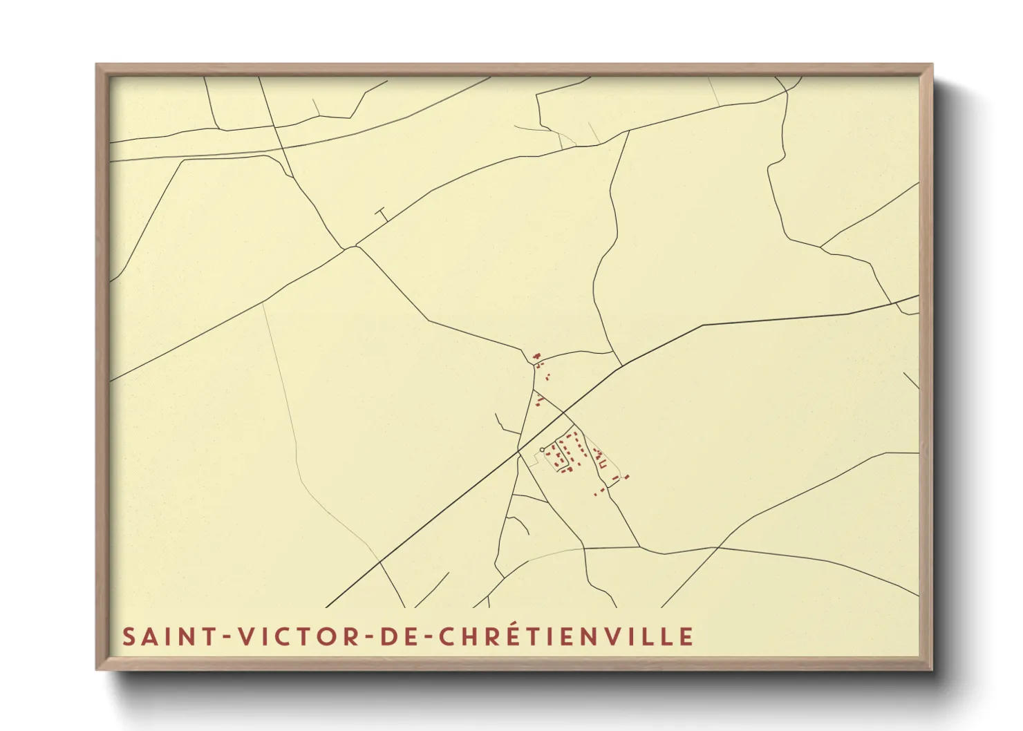 Une affiche de carte sur Saint-Victor-de-Chrétienville