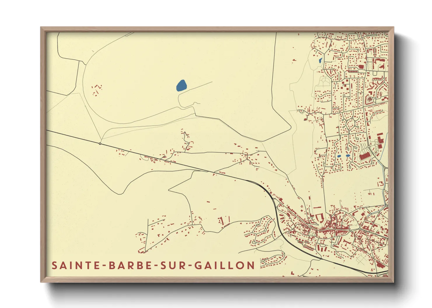 Une affiche de carte sur Sainte-Barbe-sur-Gaillon
