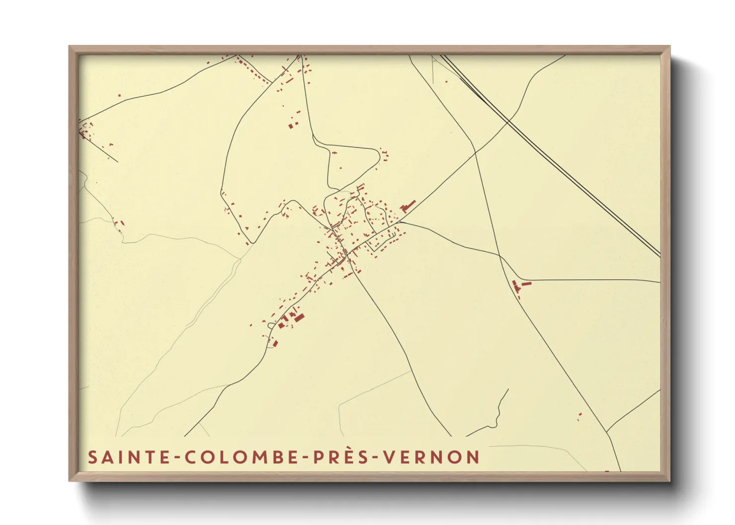 Une affiche de carte sur Sainte-Colombe-près-Vernon