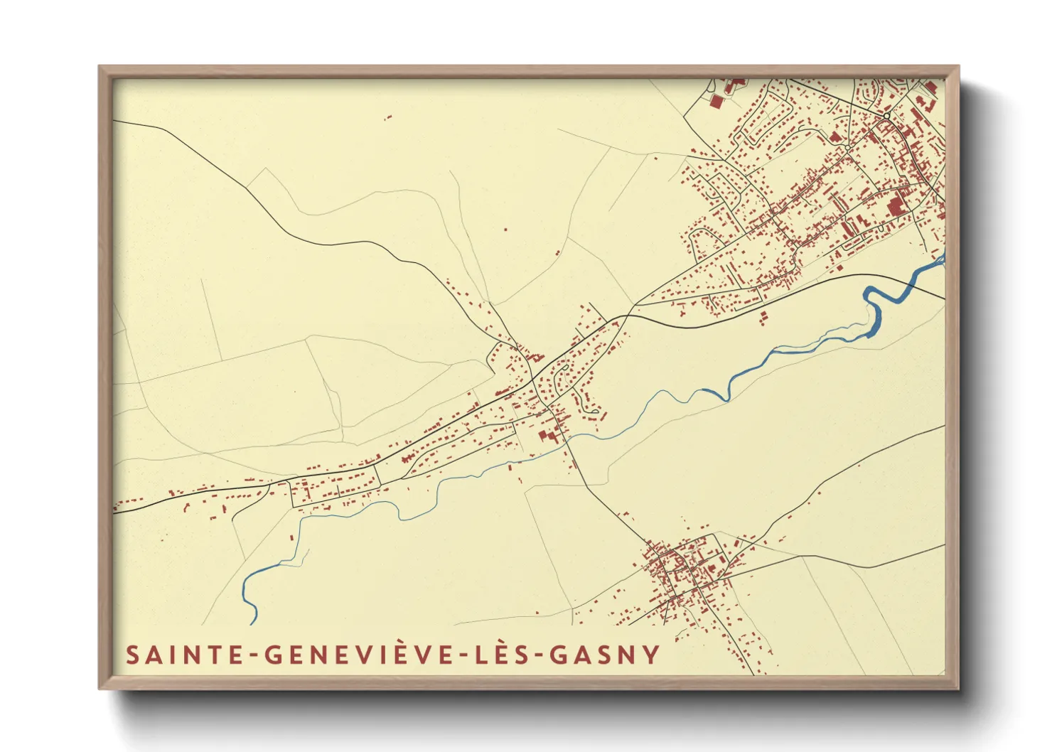 Une affiche de carte sur Sainte-Geneviève-lès-Gasny