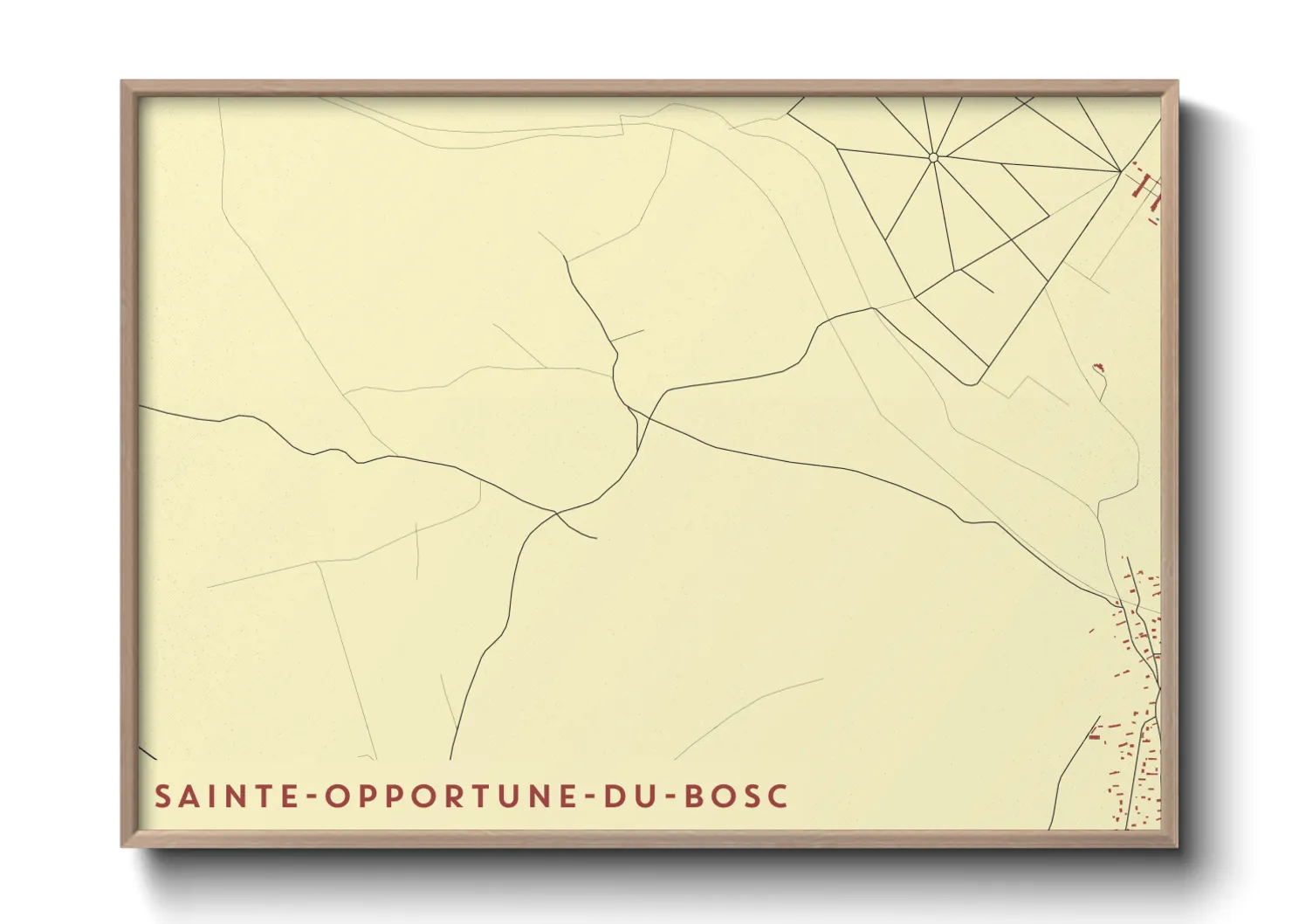 Une affiche de carte sur Sainte-Opportune-du-Bosc