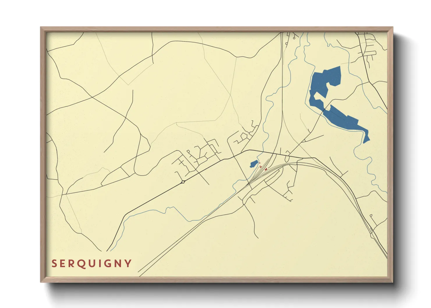 Une affiche de carte sur Serquigny