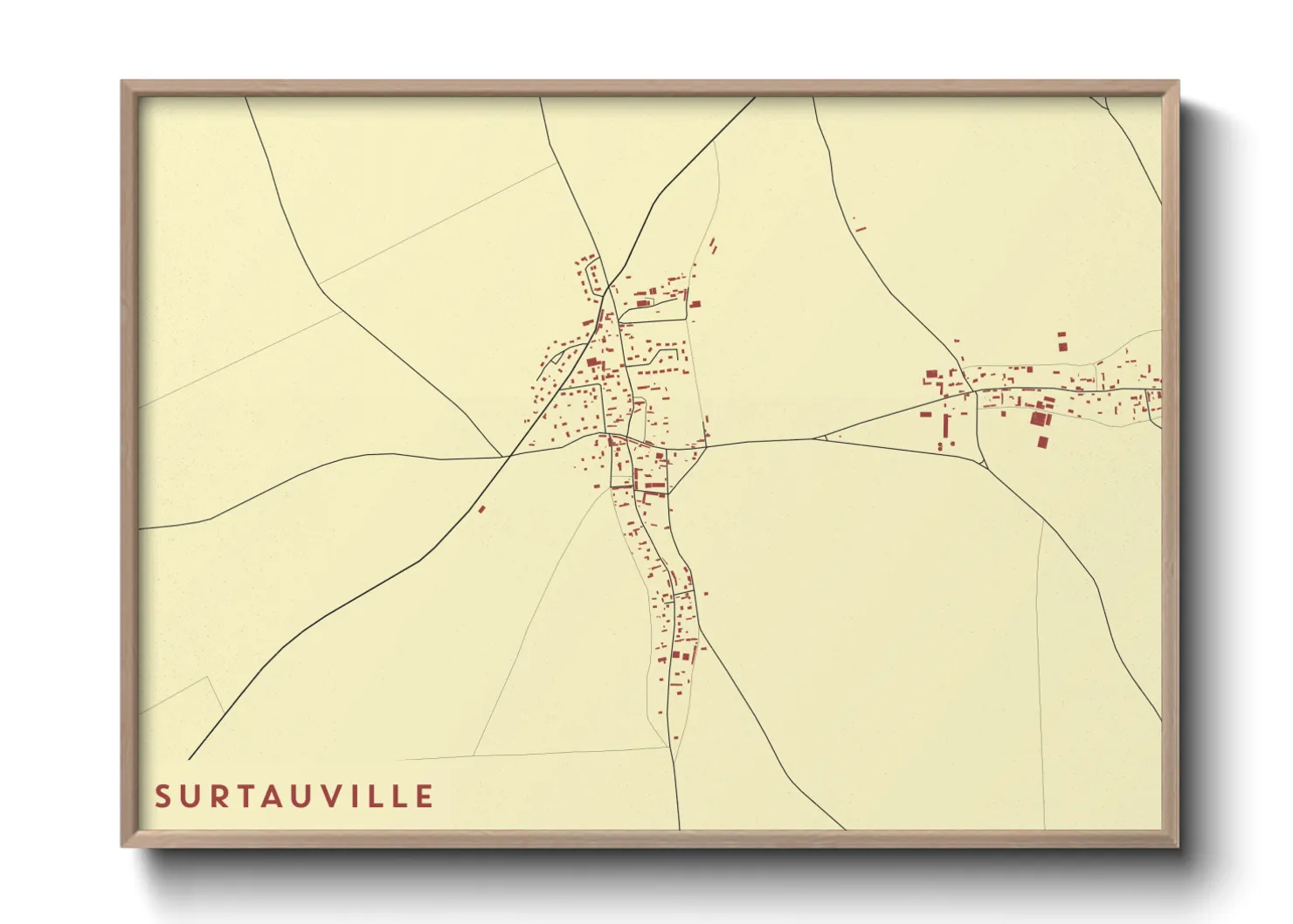 Une affiche de carte sur Surtauville