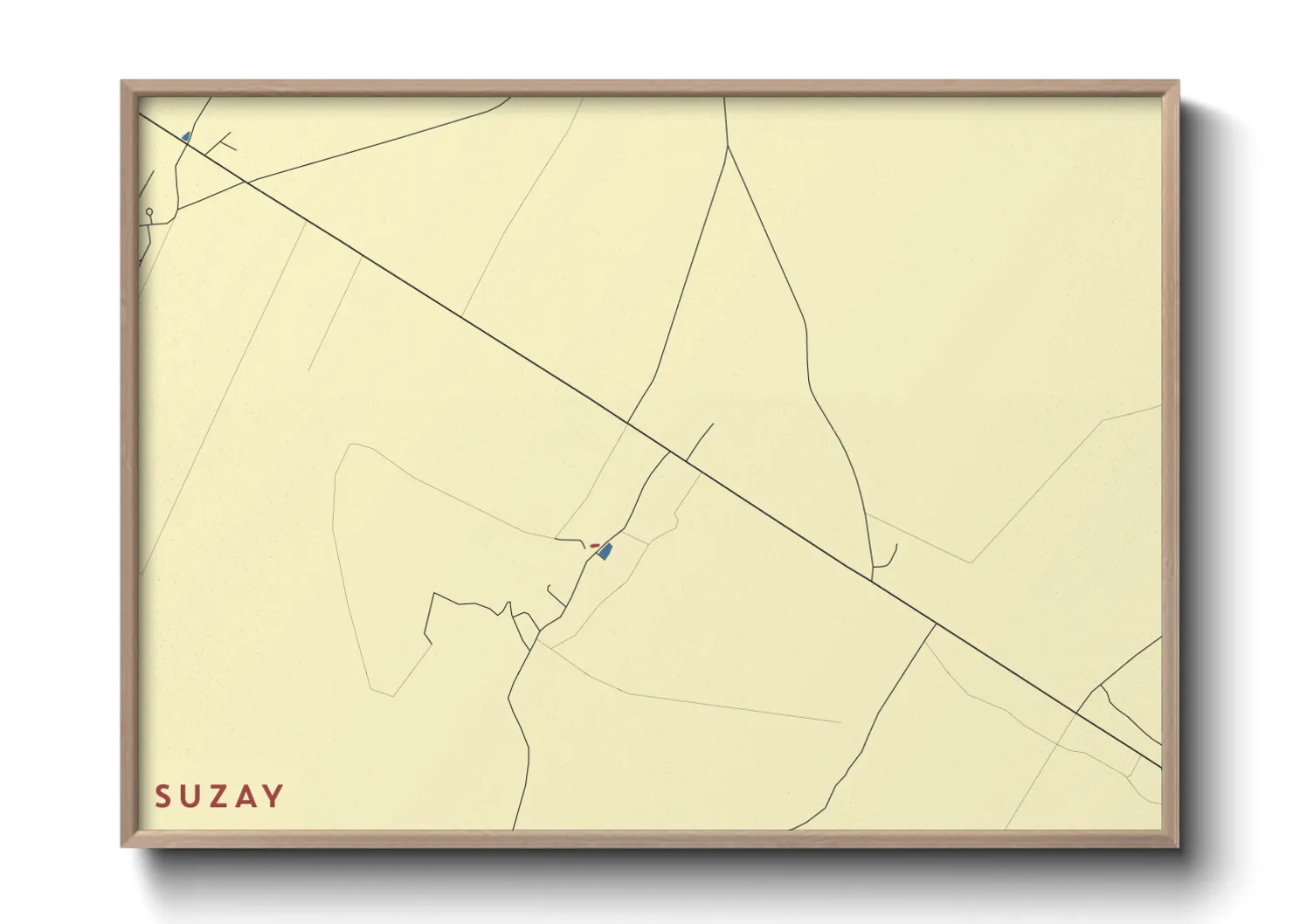Une affiche de carte sur Suzay