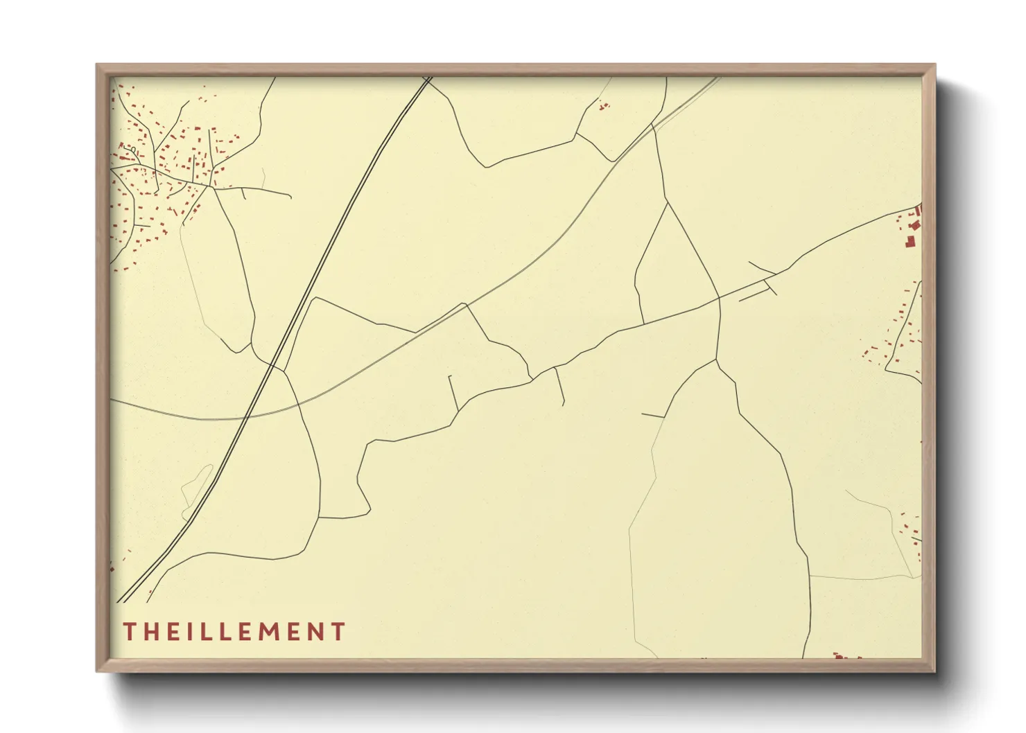 Une affiche de carte sur Theillement
