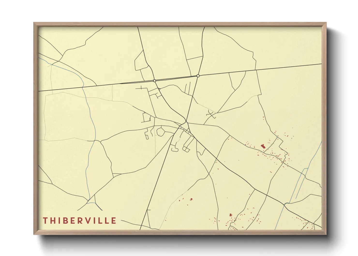 Une affiche de carte sur Thiberville