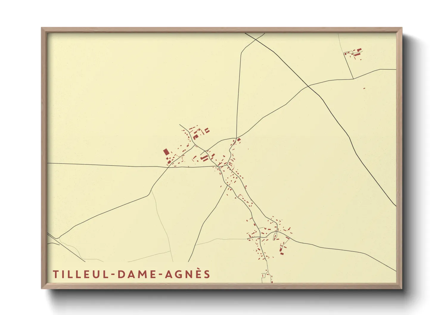 Une affiche de carte sur Tilleul-Dame-Agnès