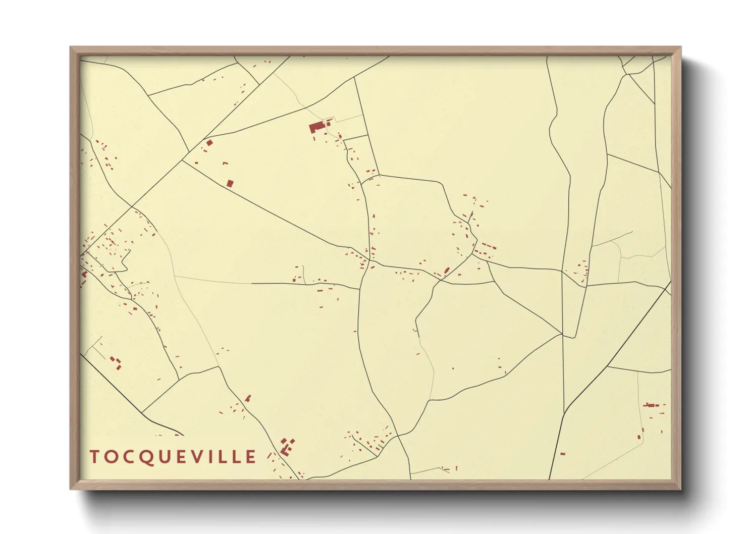 Une affiche de carte sur Tocqueville