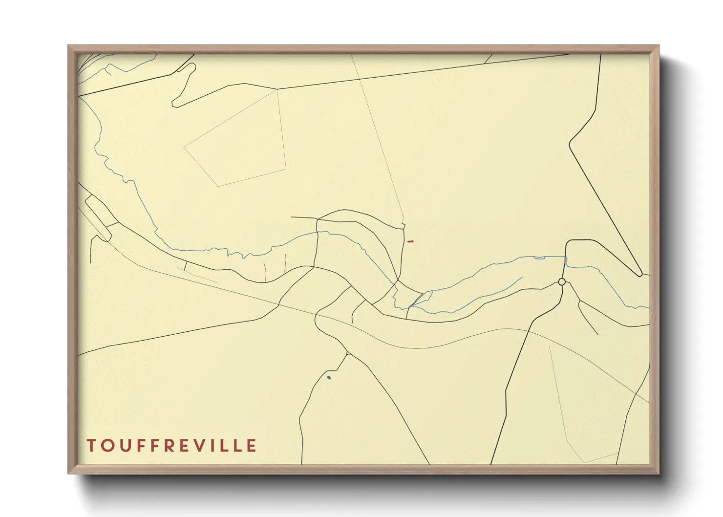 Une affiche de carte sur Touffreville