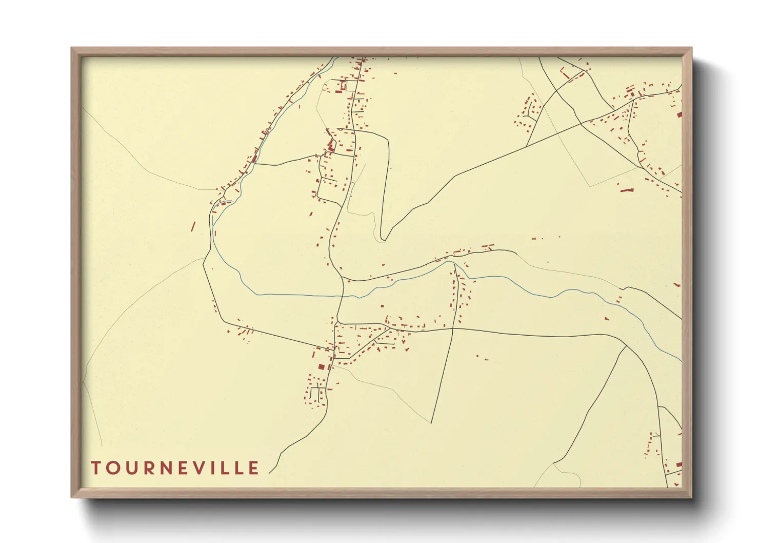 Une affiche de carte sur Tourneville