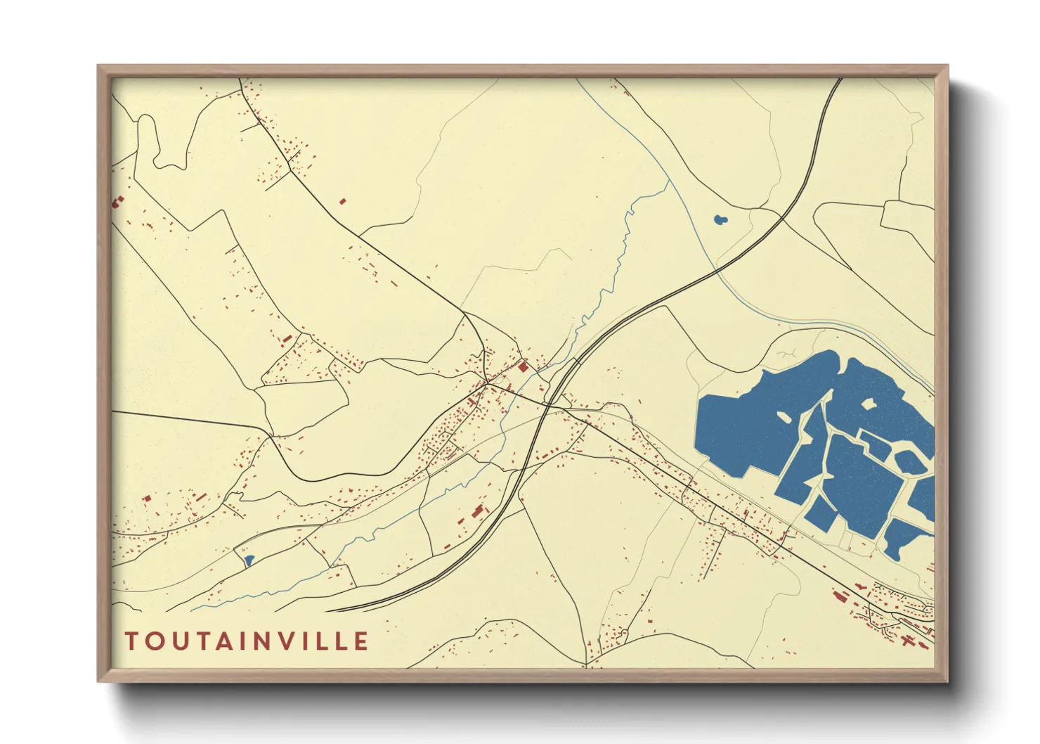 Une affiche de carte sur Toutainville