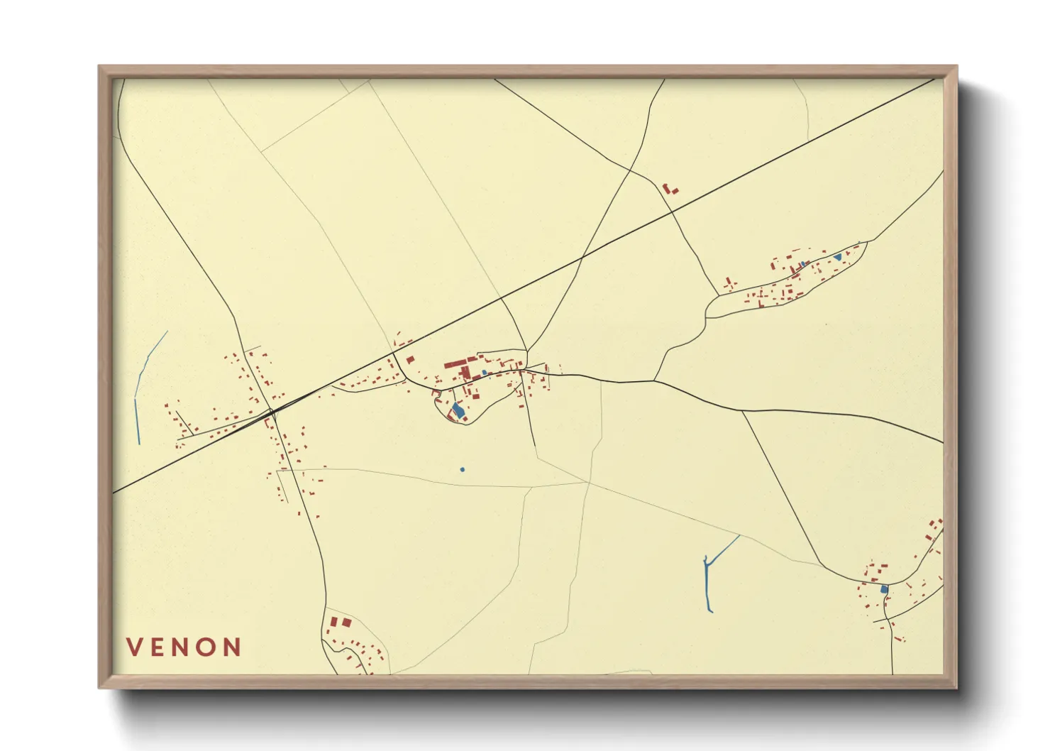 Une affiche de carte sur Venon