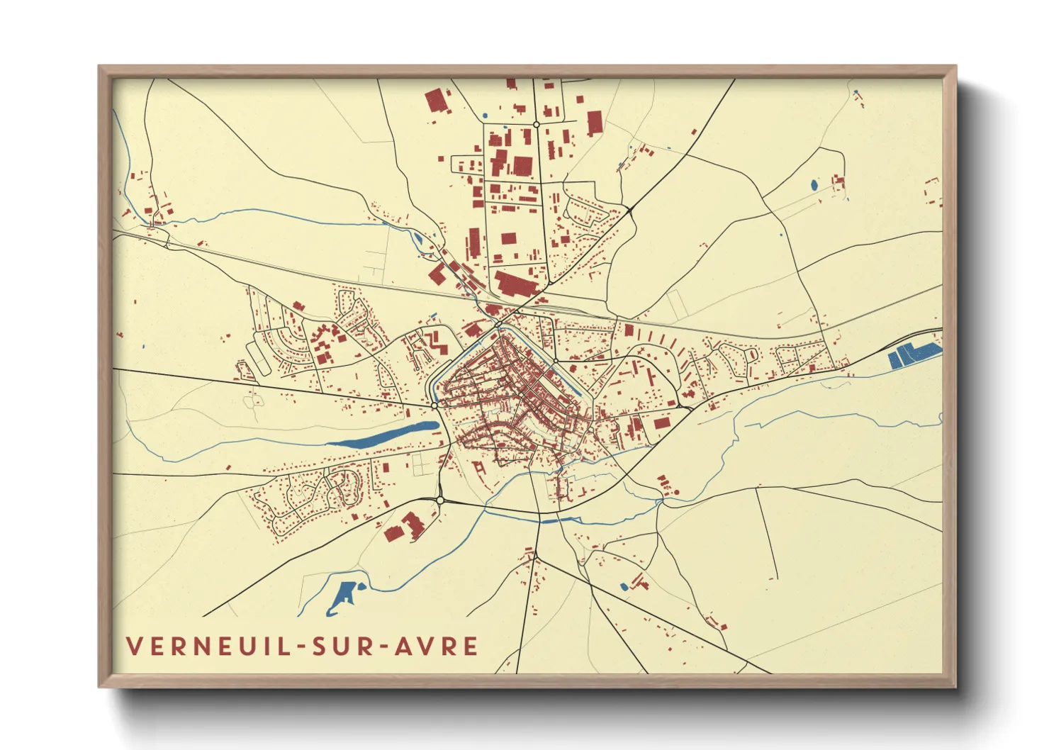 Une affiche de carte sur Verneuil-sur-Avre
