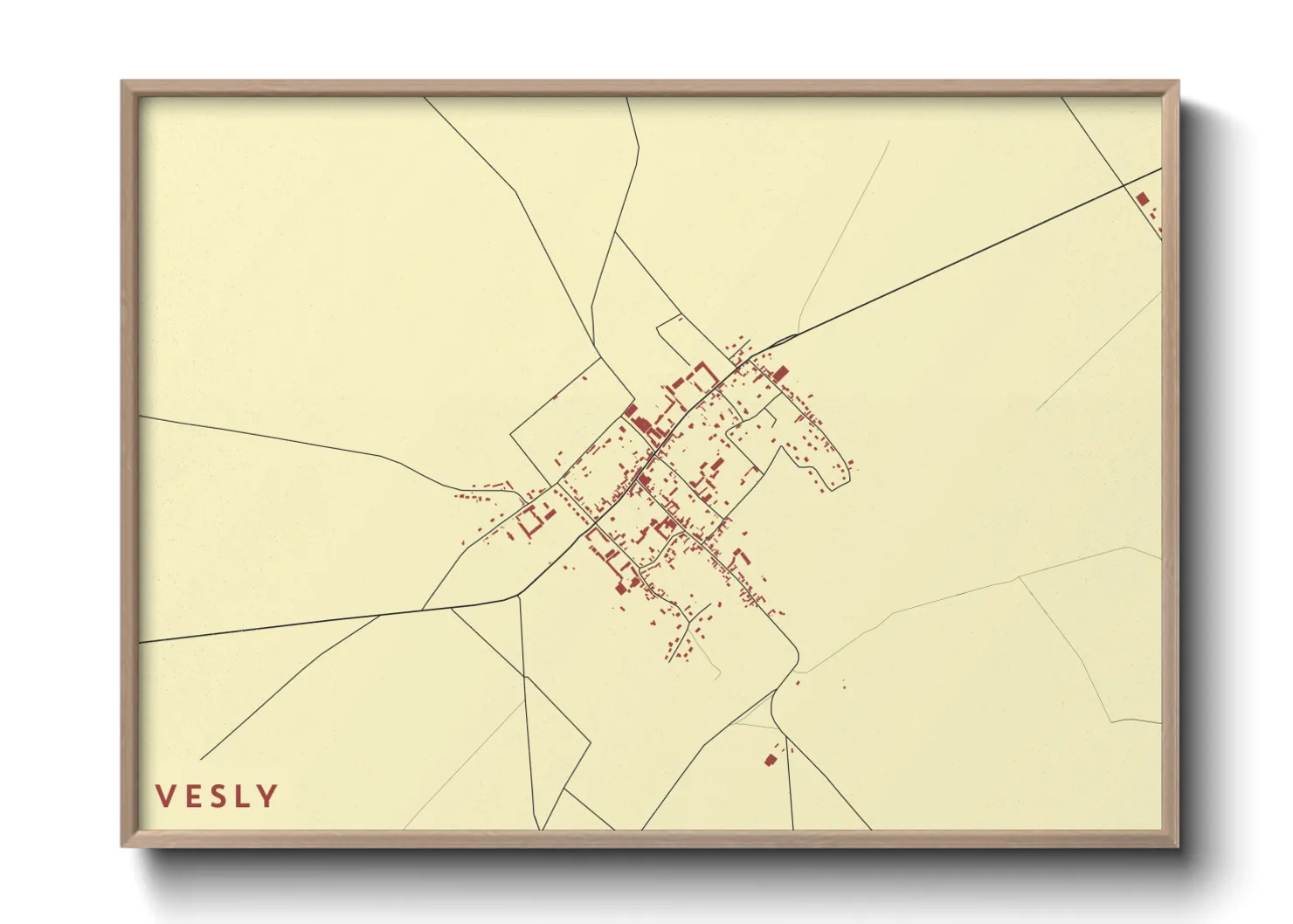 Une affiche de carte sur Vesly