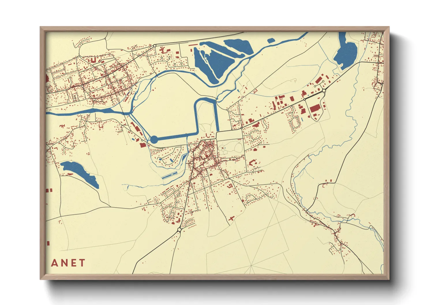 Une affiche de carte sur Anet