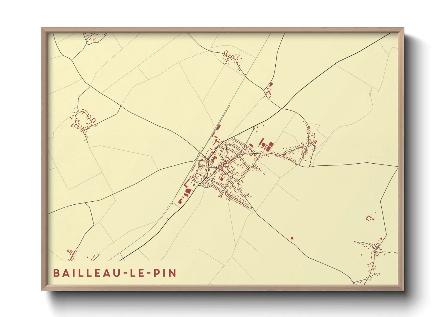 Une affiche de carte sur Bailleau-le-Pin