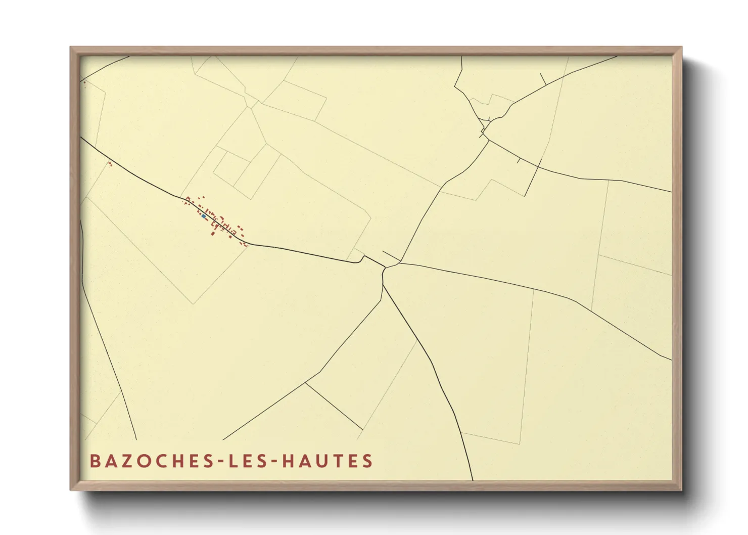 Une affiche de carte sur Bazoches-les-Hautes