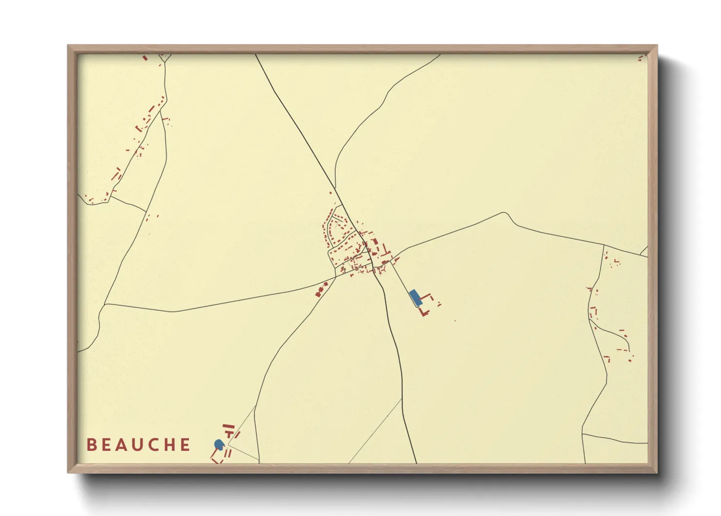 Une affiche de carte sur Beauche