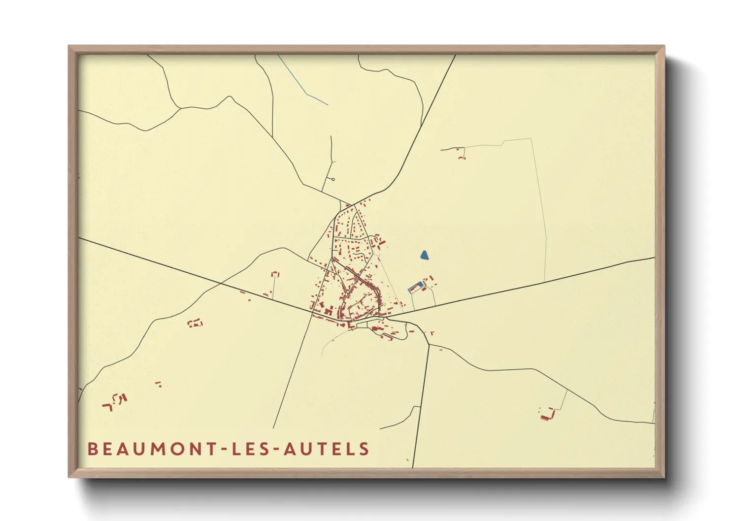 Une affiche de carte sur Beaumont-les-Autels