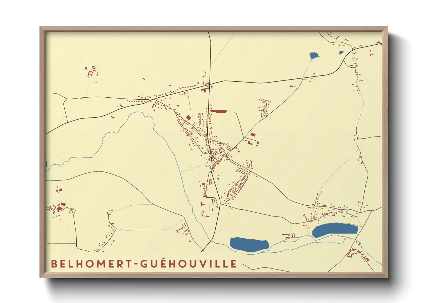Une affiche de carte sur Belhomert-Guéhouville