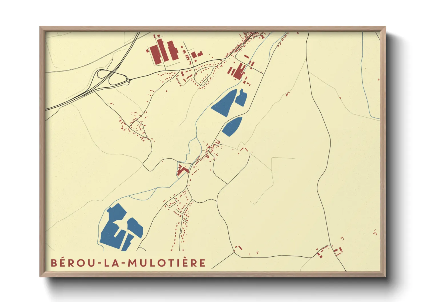 Une affiche de carte sur Bérou-la-Mulotière