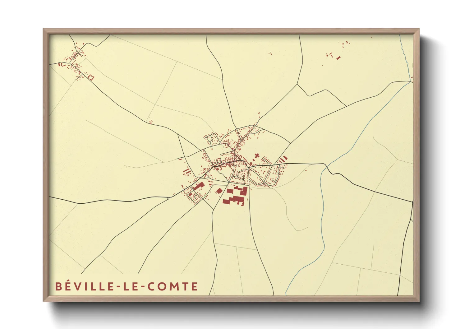 Une affiche de carte sur Béville-le-Comte