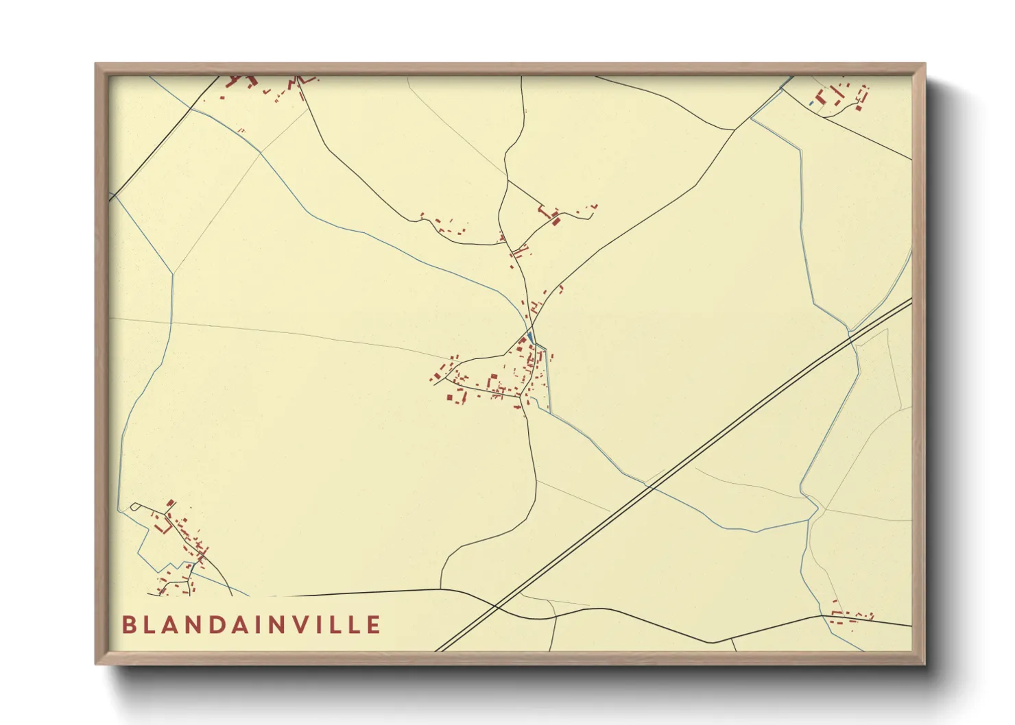 Une affiche de carte sur Blandainville