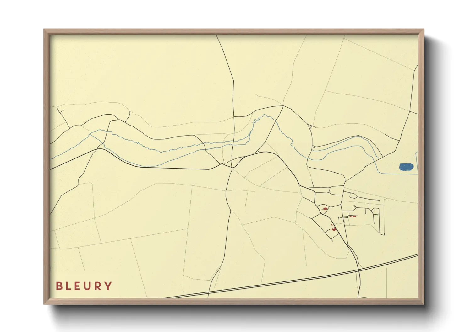 Une affiche de carte sur Bleury