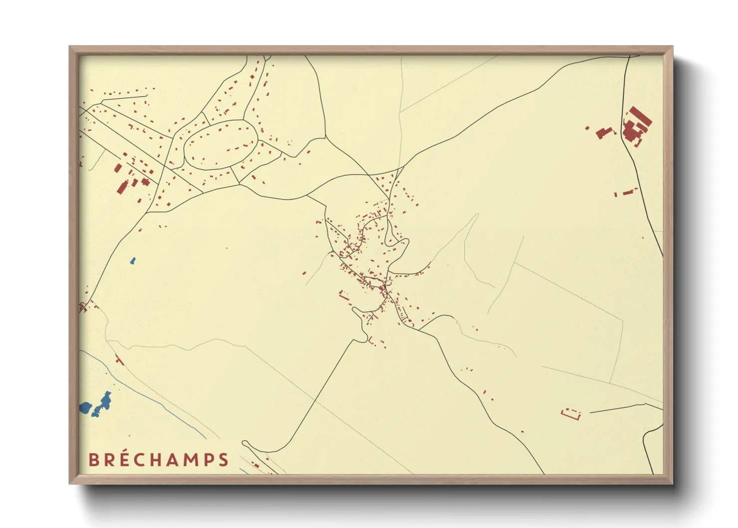 Une affiche de carte sur Bréchamps