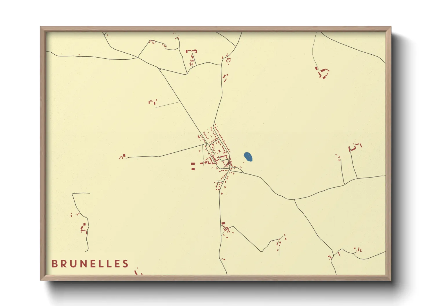 Une affiche de carte sur Brunelles
