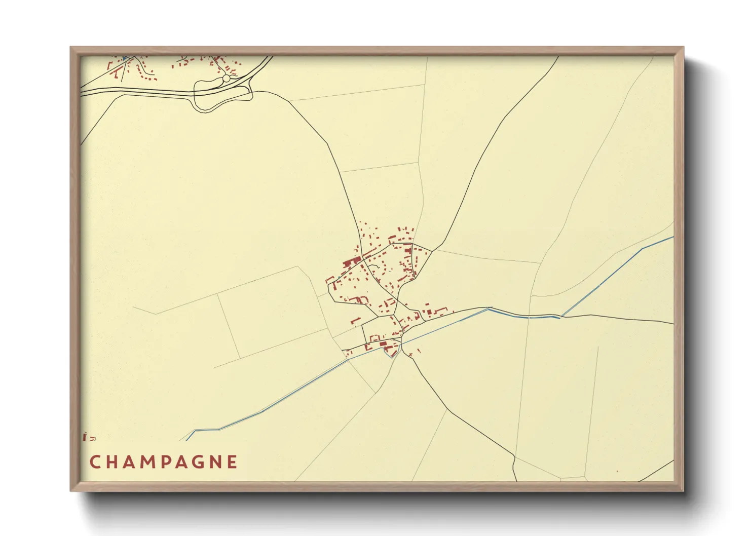 Une affiche de carte sur Champagne