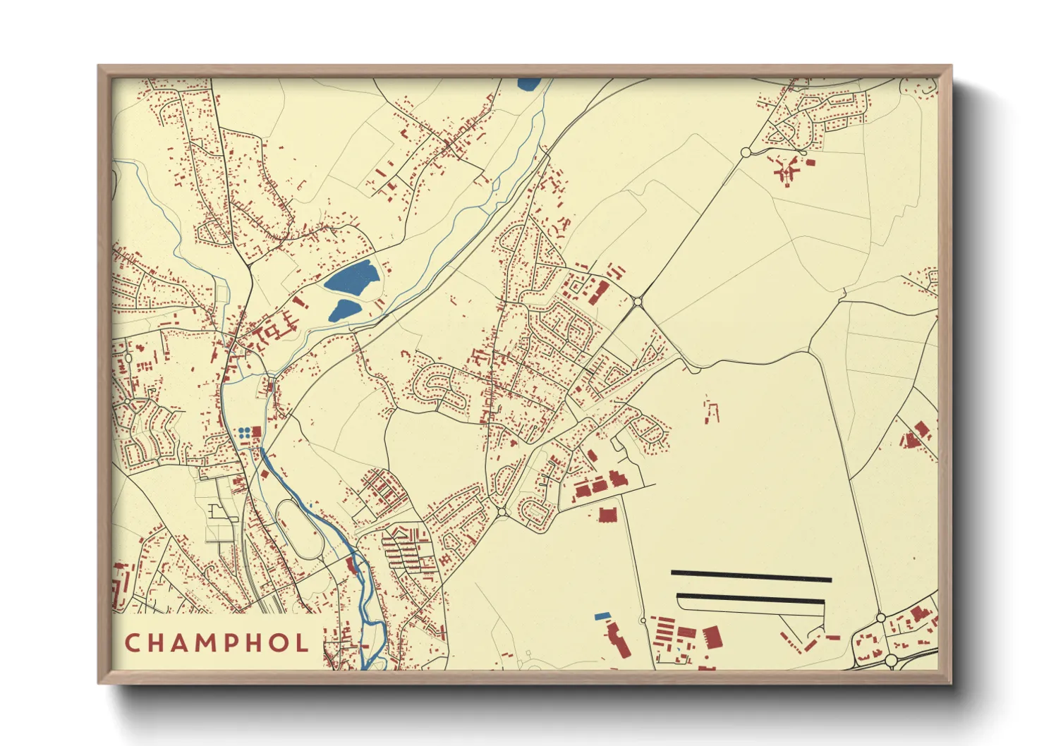 Une affiche de carte sur Champhol