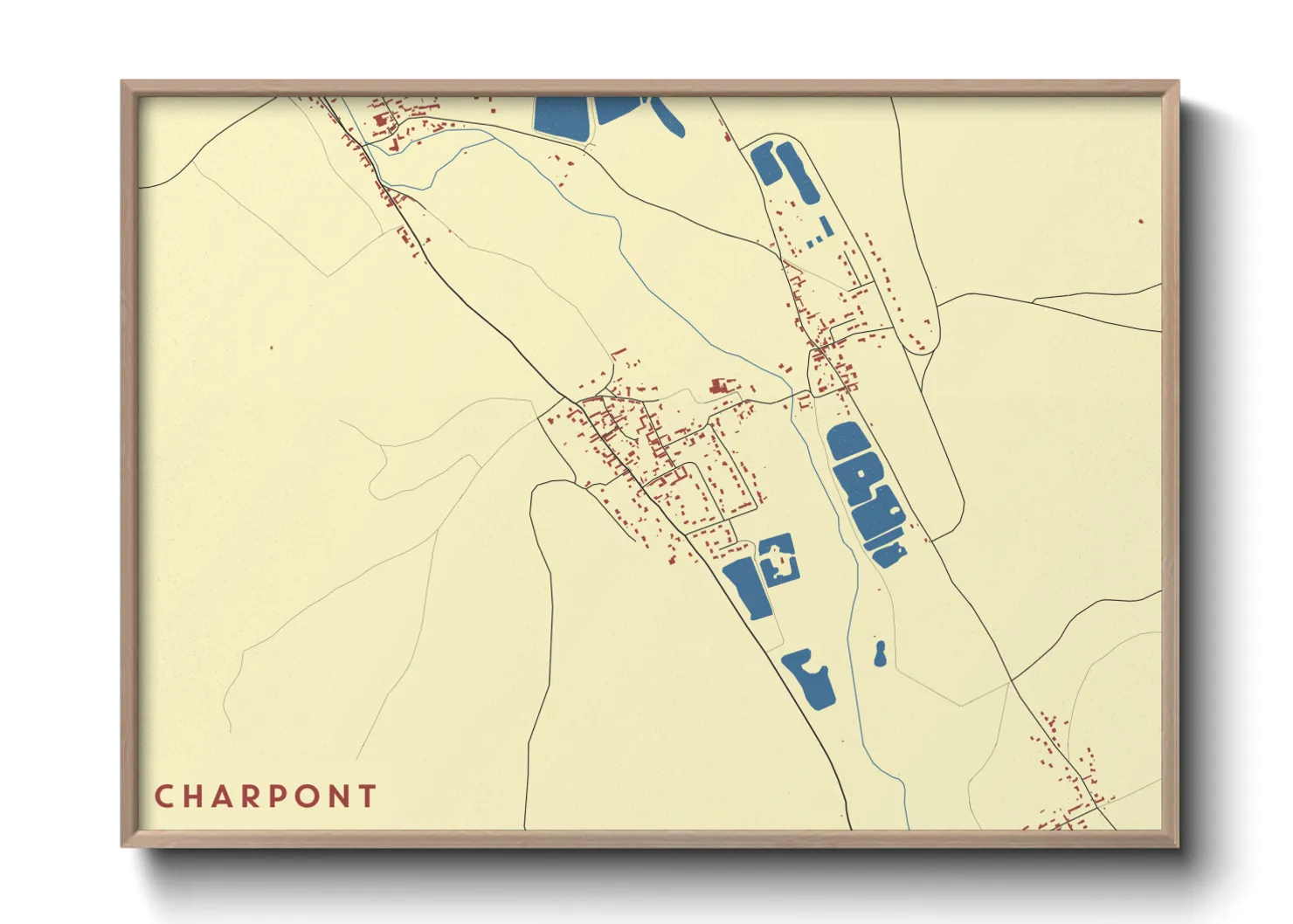 Une affiche de carte sur Charpont