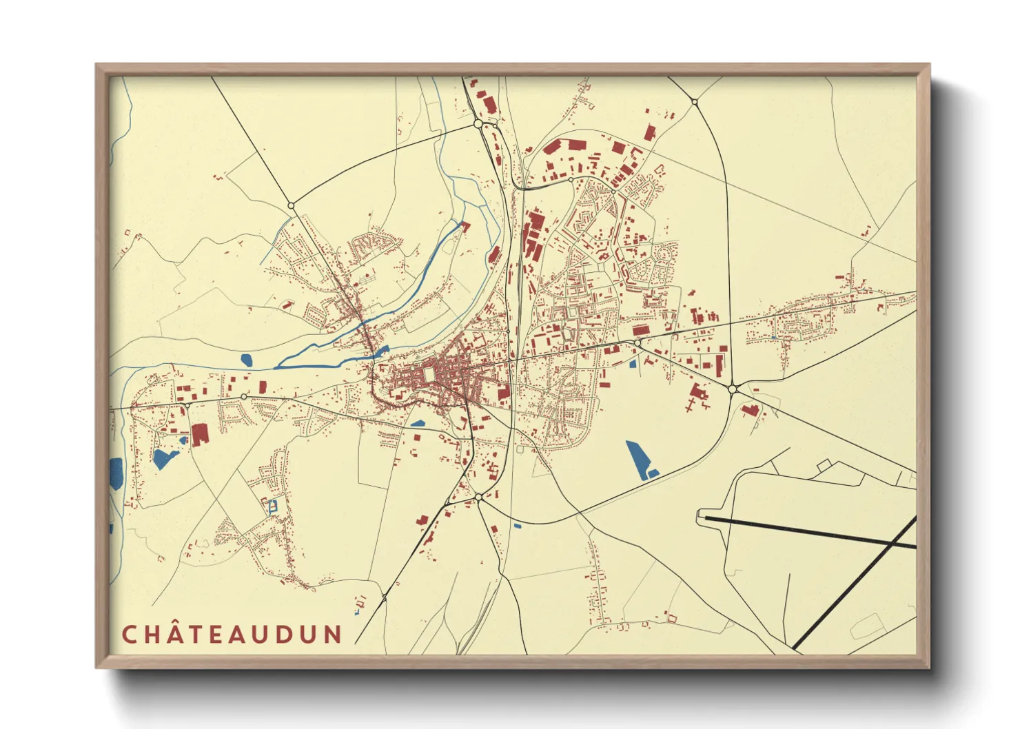 Une affiche de carte sur Châteaudun