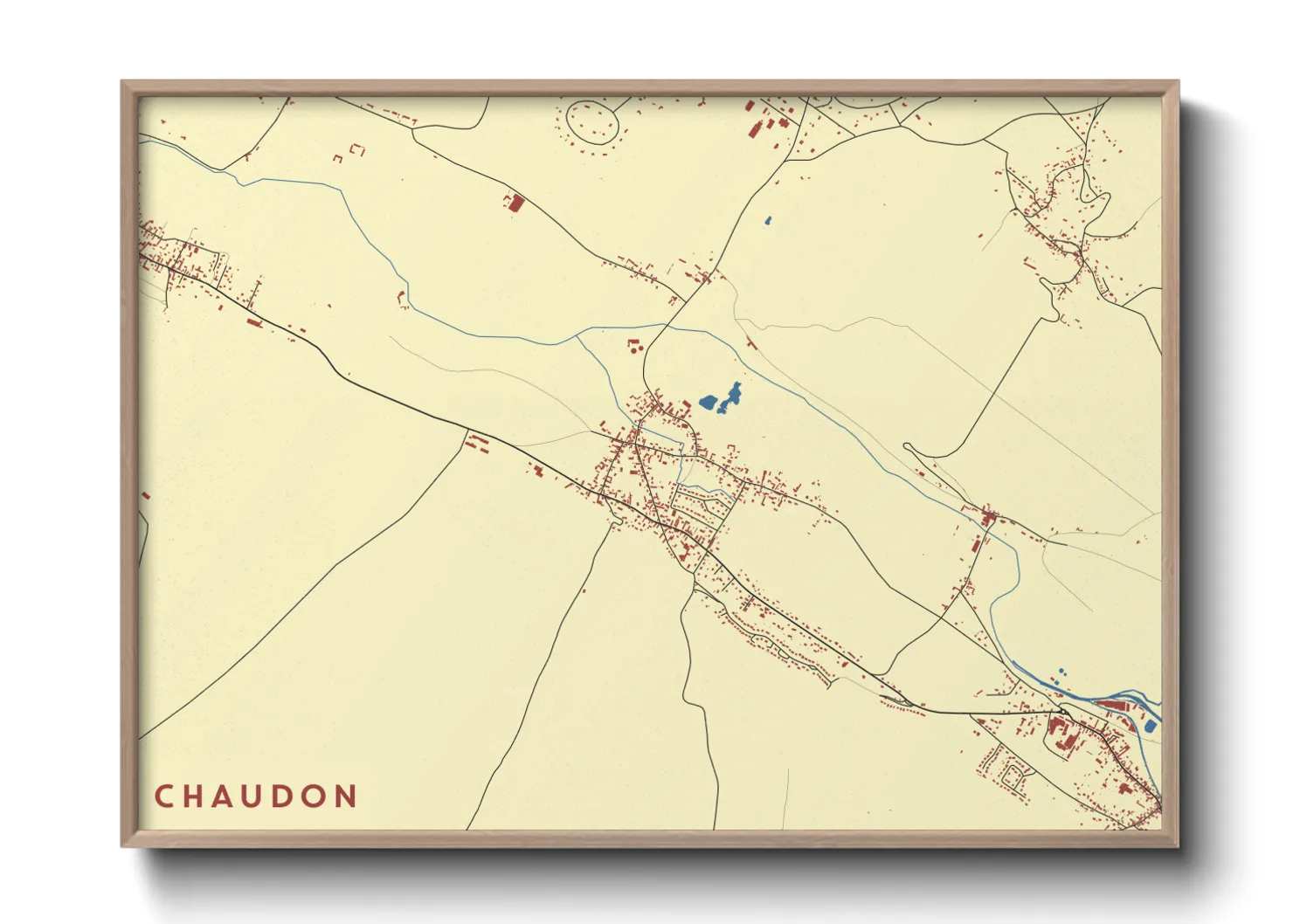 Une affiche de carte sur Chaudon