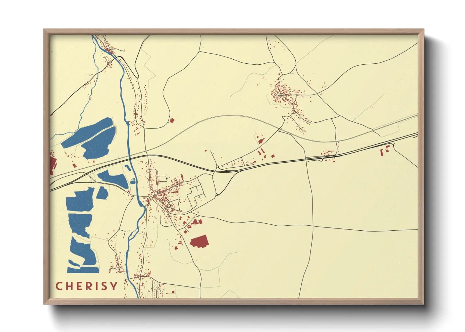 Une affiche de carte sur Cherisy