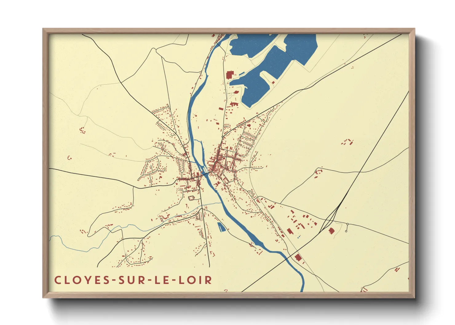 Une affiche de carte sur Cloyes-sur-le-Loir