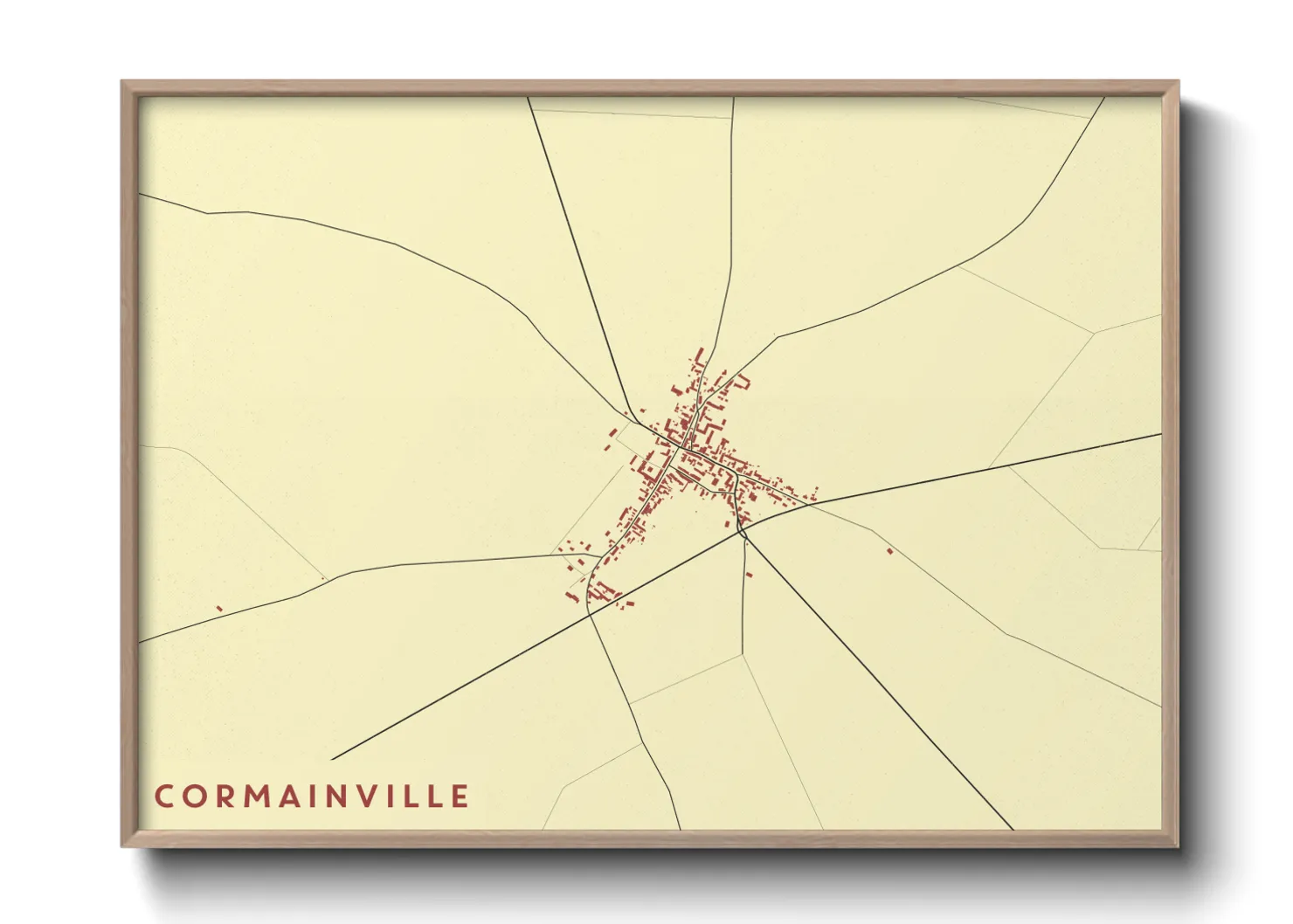 Une affiche de carte sur Cormainville