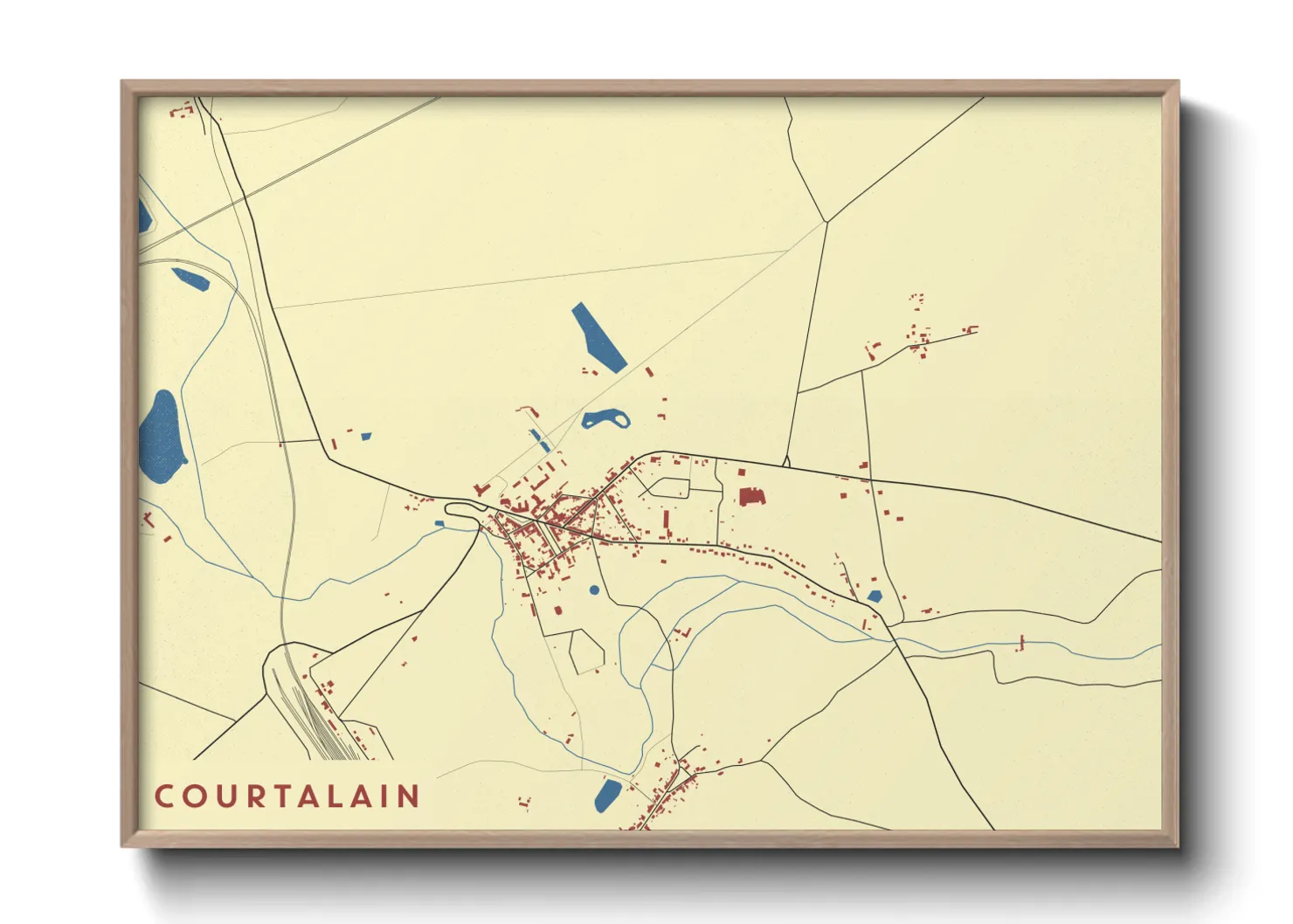 Une affiche de carte sur Courtalain