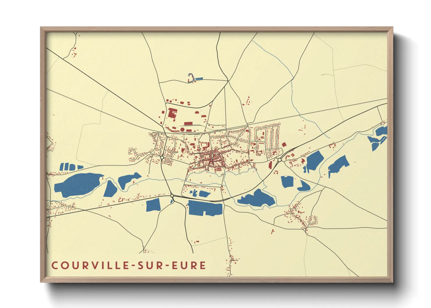 Une affiche de carte sur Courville-sur-Eure
