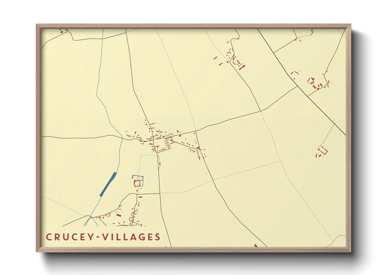 Une affiche de carte sur Crucey-Villages