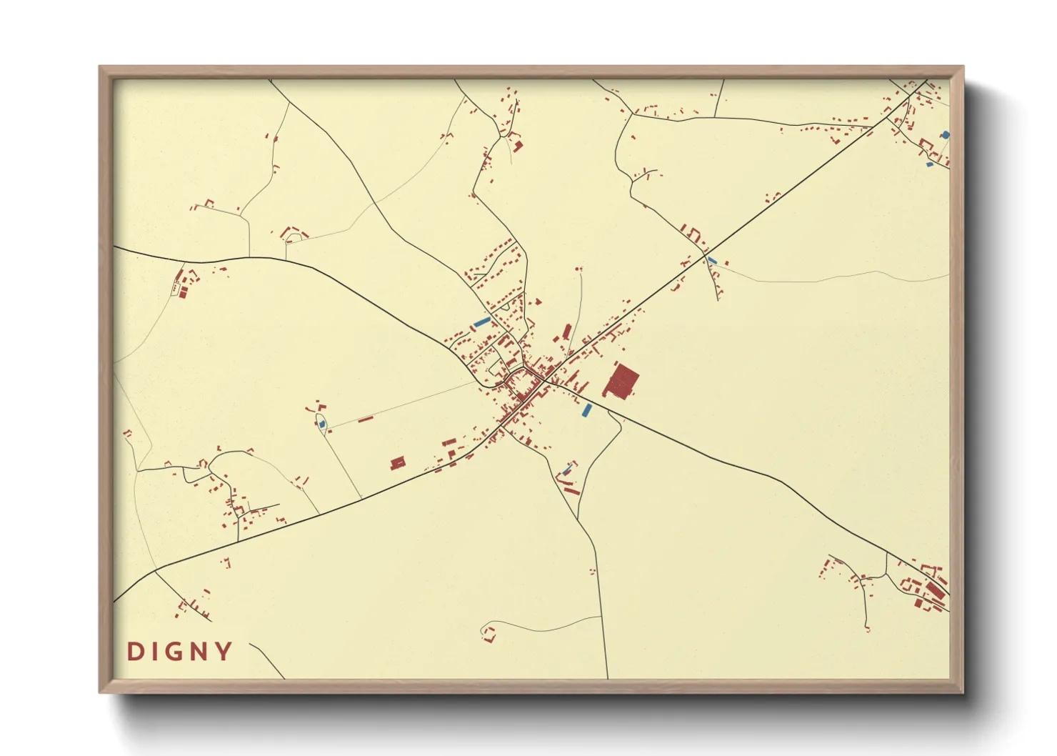 Une affiche de carte sur Digny