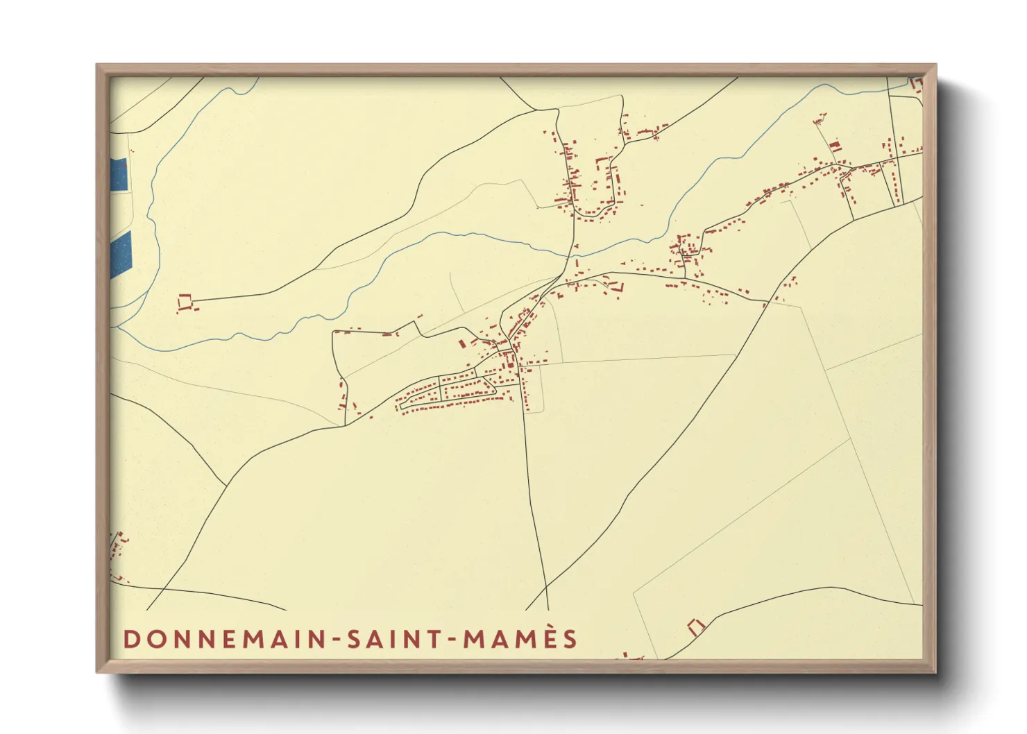 Une affiche de carte sur Donnemain-Saint-Mamès