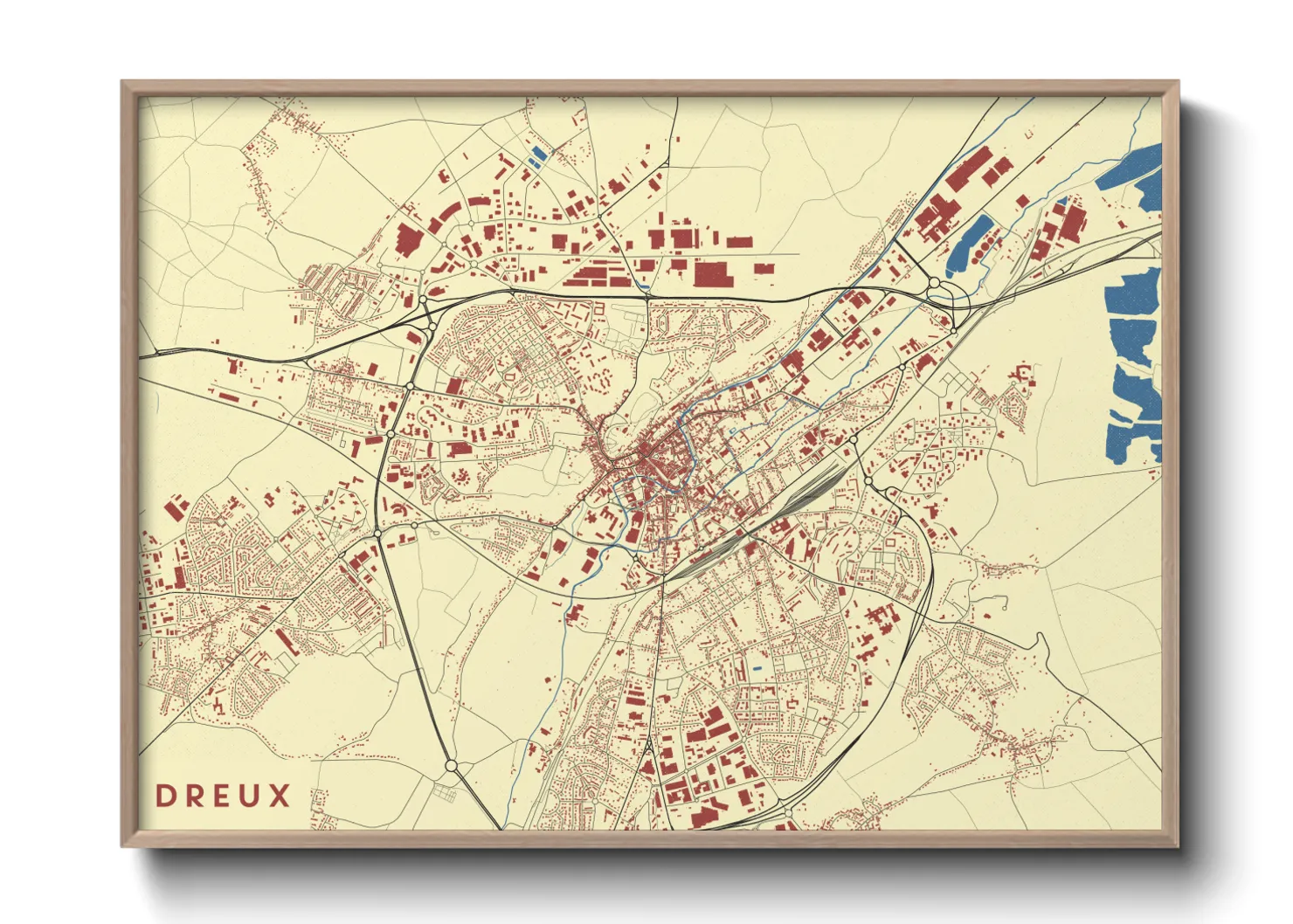 Une affiche de carte sur Dreux