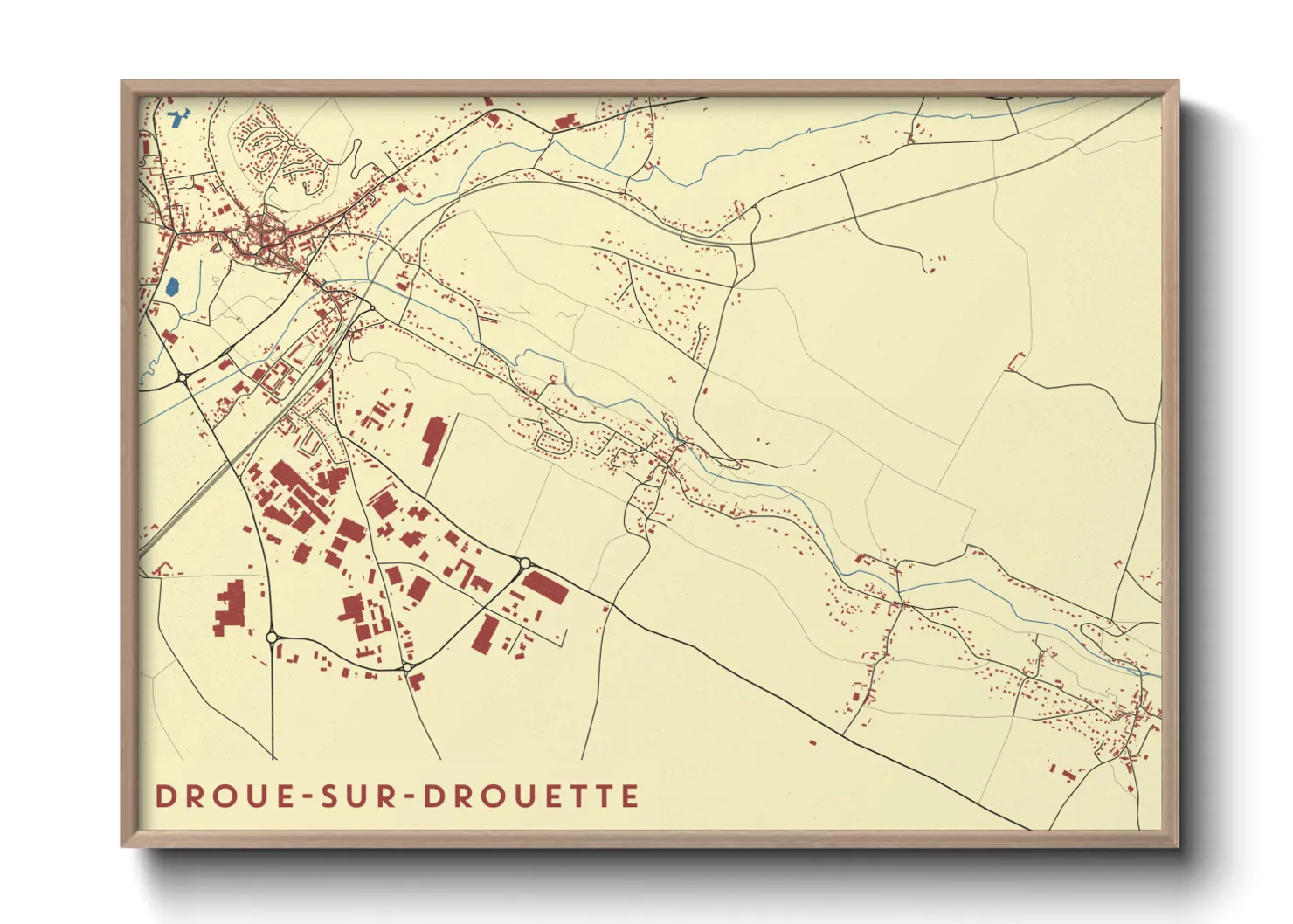 Une affiche de carte sur Droue-sur-Drouette