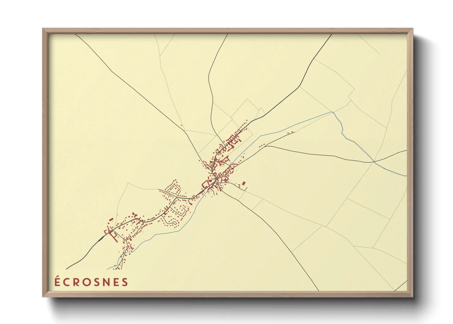 Une affiche de carte sur Écrosnes