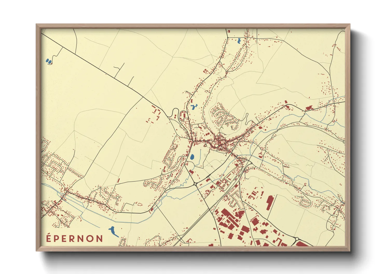 Une affiche de carte sur Épernon